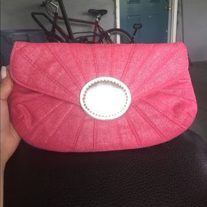Chico’s pink Eva clutch